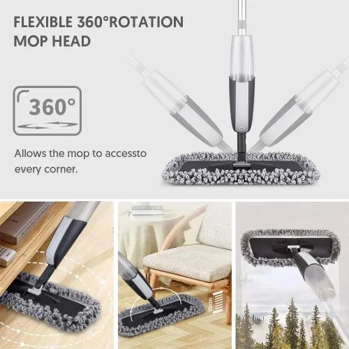 Vista 5 de MANGOTIME - Mopa de microfibra con aerosol para limpieza en seco/húmedo de pisos de azulejos, laminados, madera dura, polvo de cocina, 3