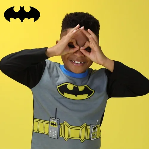 Vista 2 de BATMAN Pijamas para niños Conjunto de ropa de dormir de 4 piezas para niños, pantalones de pijama y camisas de dormir para niños grandes y niños