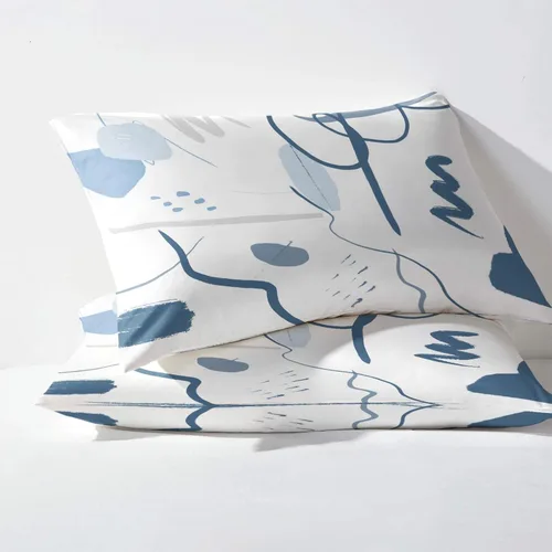 Vista 3 de NOGAWA Art Sheets - Juego de 4 piezas de sábanas abstractas, sábanas y fundas de almohada estampadas de tamaño matrimonial, sábana bajera ajustable