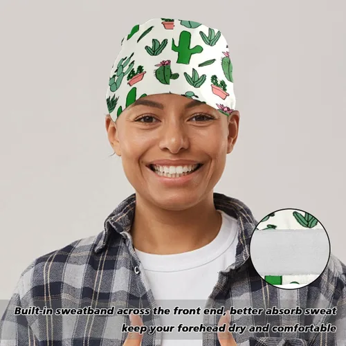 Vista 4 de MUKJHOI Gorras de trabajo ajustables con estampado colorido y lazo para la parte trasera, sombreros con botones
