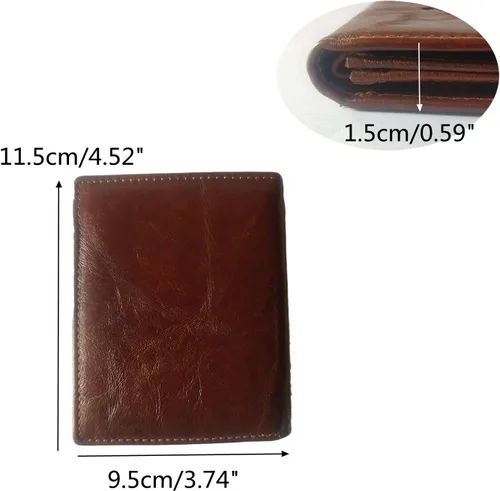 Vista 62 de Hombres Cool Eagle Wolf Caballo Totem Cuero Vaca Vertical Cartera Cremallera Multi-tarjeta Titular, Tótem de caballo, Minimalista