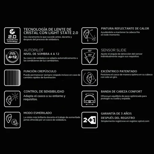 Vista 4 de Optrel Casco de soldadura de oscurecimiento automático Crystal 2.0 1006.901