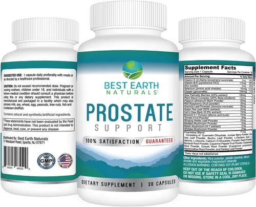 Vista 2 de Best Earth Naturals Suplemento de apoyo de próstata para hombres - Soporte de próstata - Suministro para 30 días