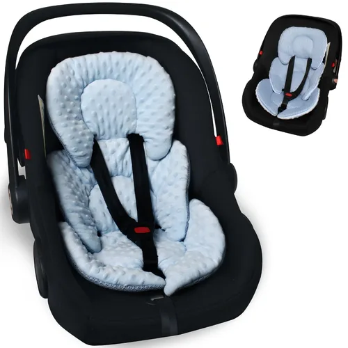Vista 10 de Inserto para asiento de automóvil infantil, cojín reversible 2 en 1 para asiento de automóvil para recién nacido, soporte para la cabeza y el Negro