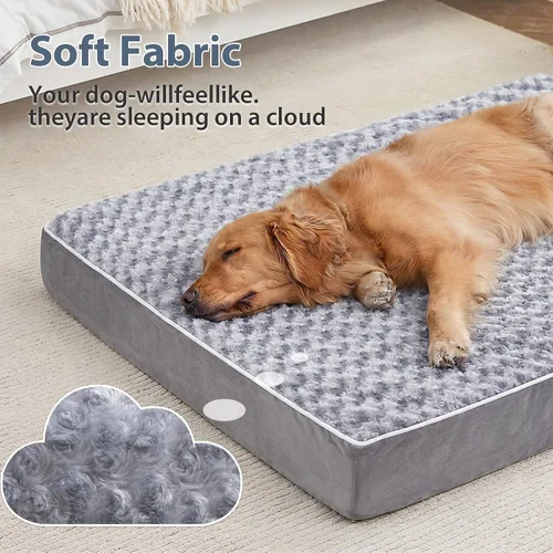 Vista 2 de WNPETHOME Cama ortopédica grande para perro, cama grande impermeable para perros con funda extraíble lavable y parte inferior antideslizante