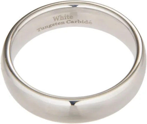 Vista 2 de MJ Metals Jewelry - Anillo de boda de carburo de tungsteno blanco pulido de 2 mm a 10 mm