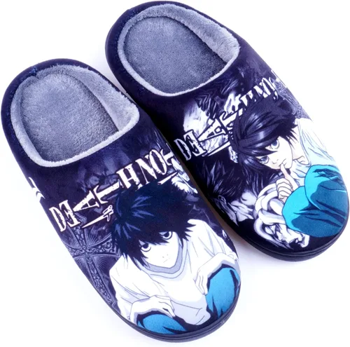 Vista 2 de WANHONGYUE Pantuflas de anime Death Note para mujeres y hombres, pantuflas peludas para casa, antideslizantes, para interiores y exteriores, zapatos