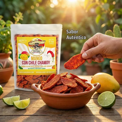 Vista 5 de Chili Chamoy Mango Rebanadas 16oz - Dulce mexicano a granel Dulce Picante Fruta Seca