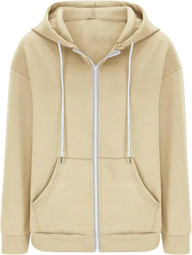 Vista 3 de Sudaderas con capucha con cremallera para mujer, Y2K, para adolescentes, niñas, otoño, casual, con cordón, ajuste atlético, con bolsillos