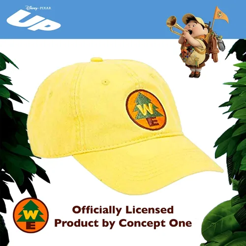 Vista 5 de Concept One Disney Pixar Up Wilderness Explorer - Gorra de béisbol de algodón ajustable con ala curvada color amarillo Amarillo