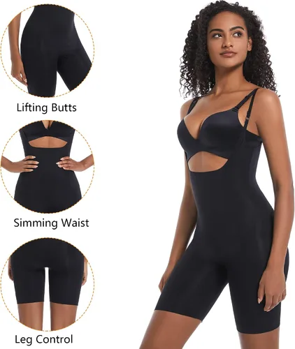 Vista 5 de KKP Thinstincts 2.0 Tummy Control Shapewear Women's Seamless Bodysuit Mid-Thigh Shapewear Shorts