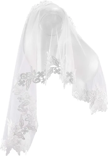 Vista 7 de Ayliss Chales de boda de encaje para mujer para novia bordados bolero capa de hombro para noche graduación vestido de fiesta