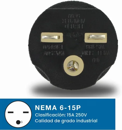 Vista 3 de Conntek 30112 NEMA 6-15P al adaptador de enchufe NEMA L6-15R, 15 amperios 250V