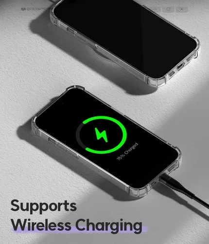 Vista 4 de GOOSPERY Crystal Shield - Funda compatible con iPhone 15 Pro, tecnología a prueba de golpes, antiamarilleo, protección de borde elevado, cubierta