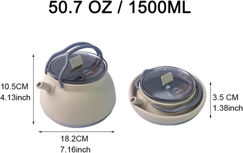 Vista 5 de Hervidor portátil plegable para camping, cafetera para senderismo, viajes y exteriores, 1.5 L