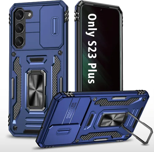 Vista 9 de ANGELAS - Funda a prueba de golpes para Samsung Galaxy S23 Plus, parachoques de silicona TPU con protección anticaídas, cubierta deslizante