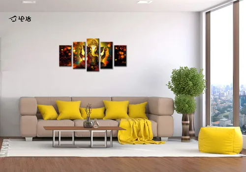 Vista 4 de DJSYLIFE Lienzo decorativo para pared, diseño de Dios hindú, 40 pulgadas de Arte 07
