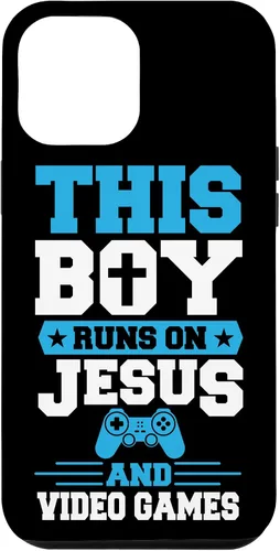 Vista 26 de This Boy Runs On Jesus and Video Games Christian Gamer Case for iPhone 17