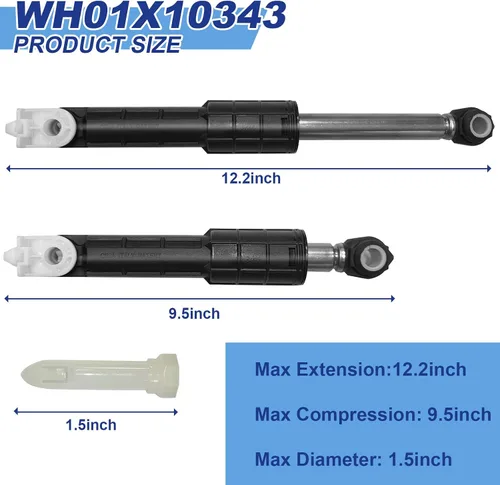 Vista 2 de WH01X20826 Kit de amortiguador de arandela (4 amortiguadores y 4 pines) apto para GE General Electric, arandelas Kenmore reemplaza WH01X10343