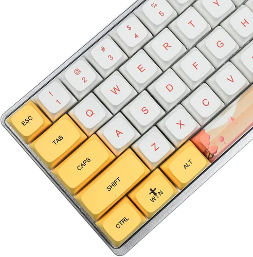 Vista 10 de YMDK 127 teclas negras en blanco ZDA XDA V2 teclas PBT Keycap para teclado MX 104 87 61 melodía 96 KBD75 ID80 GK64 SP84