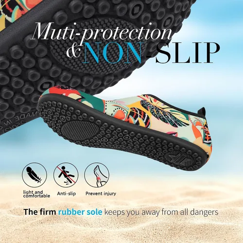 Vista 4 de Homitem Zapatos de agua para mujeres y hombres, calcetines acuáticos para natación, playa, piscina, río, sin cordones, de secado rápido