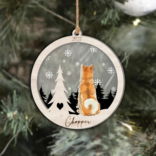 Vista 76 de Nazenti Adorno de Navidad conmemorativo personalizado, regalo personalizado de recuerdo de perro, condolencias por pérdida de mascotas, sabueso