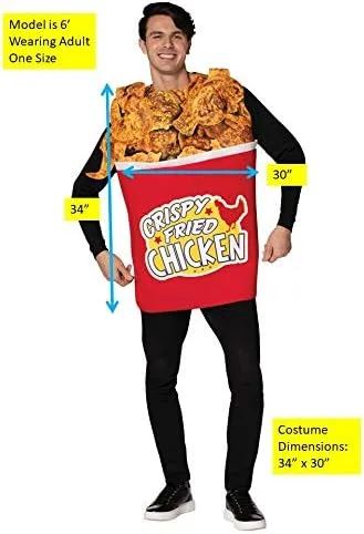 Vista 4 de Rasta Imposta Disfraz de cubo de pollo frito para adulto