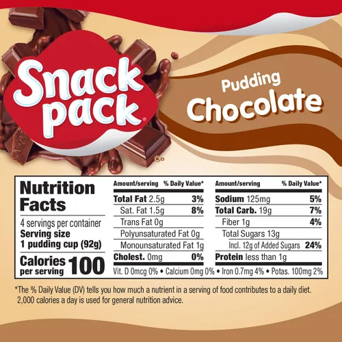 Vista 38 de Snack Pack Tazas de pudín con sabor a pastel de crema de plátano, 3.25 onzas, 4 unidades (paquete de 12)