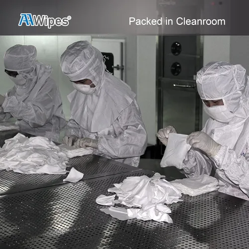 Vista 5 de AAWipes Toallitas de tela para sala limpia de 6 x 6 pulgadas (bolsa de 150 piezas) de doble punto 100% poliéster, paños sin pelusa con filamentos
