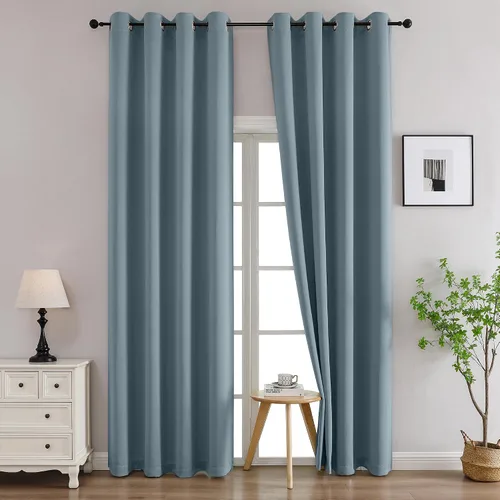 Vista 168 de Simplebrand Juego de 2 paneles de cenefa aguamarina para ventana de cocina de 14 pulgadas de largo, cortinas de oscurecimiento de habitación