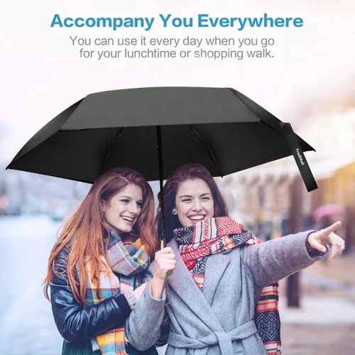Vista 6 de TradMall - Miniparaguas de viaje, portátil, ligero, compacto, con 95% de protección UV para sol y lluvia