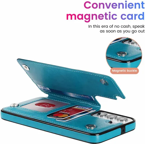 Vista 5 de Asuwish Funda compatible con Samsung Galaxy S22 Plus 5G y protector de pantalla de vidrio templado, soporte para tarjeta celular, ranuras