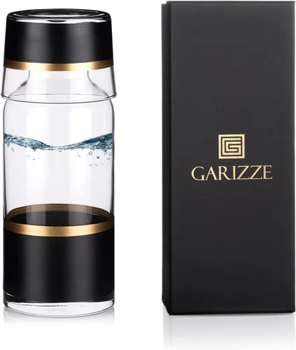 Vista 9 de GARIZZE Juego de jarra de agua y vidrio para dormitorio, juego de jarra de noche y vidrio, decantador de enjuague bucal para baño, jarra de agua