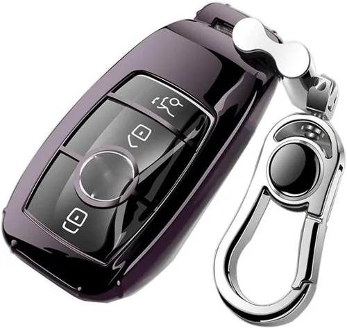 Vista 7 de Funda para llavero de automóvil, compatible con hebilla de Mercedes Benz, color negro