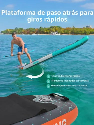 Vista 4 de Niphean Tabla inflable de la paleta con los accesorios 10'6''/12'6" estable Prisa profunda
