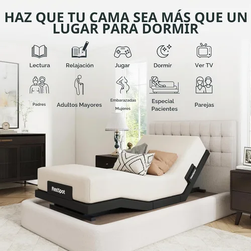 Vista 9 de FLEXISPOT Base de cama ajustable individual XL con colchón de 10 pulgadas