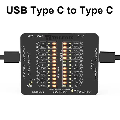 Vista 6 de Treedix Probador de Cables USB Comprobador de Cables USB Detección Rápida de Cables de Datos para Type-C, USB-A 3.0, Micro-B 3.0, Micro-B 2.0