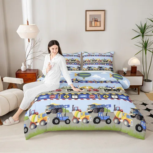 Vista 18 de Juego de edredón de carreras para niños, tamaño matrimonial, juego de ropa de cama de deportes extremos para niños, niñas y adultos, edredón