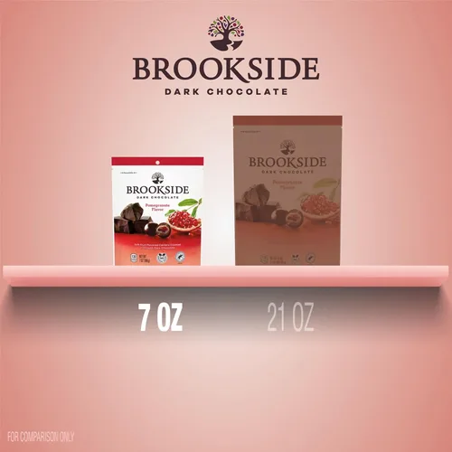 Vista 7 de Brookside Bolsa de chocolate para picar con sabor a chocolate oscuro y granada, 7 onzas