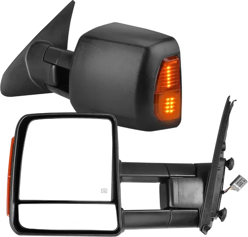 Vista 9 de YITAMOTOR Espejo de remolque compatible con Tacoma 2005 2006 2007 2008 2009 2010 2011 2012 2013 2014 2015 Espejo lateral plegable manualmente