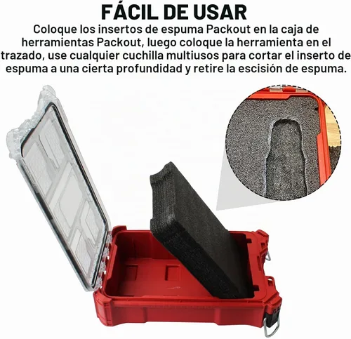 Vista 5 de 48-22-8435 Caja de herramientas de espuma para insertos de espuma Milwauke-e Packout (2PCS)