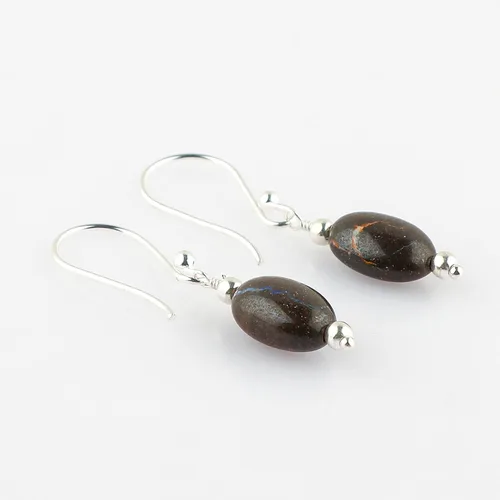 Vista 45 de Aretes de aro de cristal afganita natural Piedras afganas de alto grado Aretes chapados en plata Gota lisa Joyas de piedras preciosas hechas