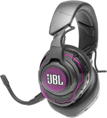 Vista 7 de JBL Quantum One - Auriculares profesionales para juegos con cable USB con seguimiento de cabeza mejorado JBL QuantumSPHERE 360, cancelación activa