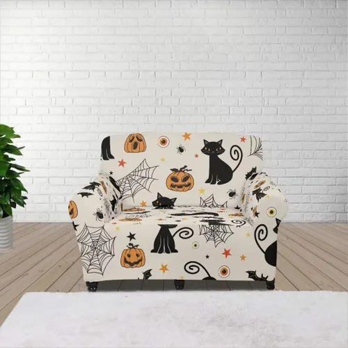 Vista 45 de Horeset Fundas elásticas para sofá con diseño de flores otoñales, lavables para sofá de 2 cojines, funda protectora para mascotas y perros