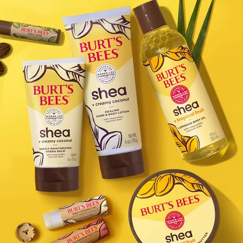 Vista 9 de Burt's Bees Manteca de karité + frutas tropicales indulgente para manos y cuerpo, no grasa, rica en antioxidantes para una piel brillante,