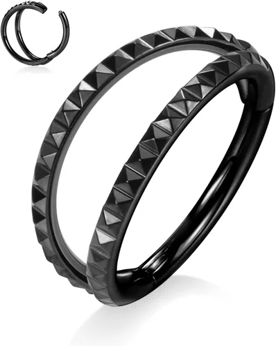 Vista 36 de Anillo Clicker de Acero Quirúrgico 316L para Tabique Nasal, Aro para Nariz, Aro Durmiente, Pendiente de Aro, Hélix, Rook, Conch, Cartílago, Daith