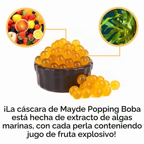 Vista 6 de Mayde Popping Boba Pearls para bebidas y postres, arándano, 7 libras