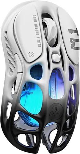 Vista 9 de GravaStar Mercury M1 Pro Gaming Mouse, aleación de magnesio ligera, 26,000 DPI, sensor PAW3395DM, 5 botones programables, soporte con cable/2.4