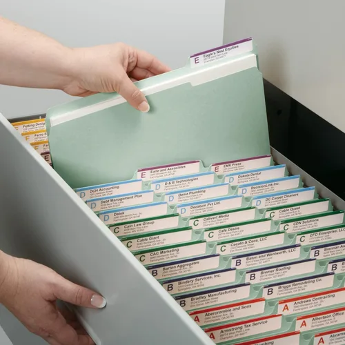 Vista 6 de Una pulgada expansión cierre carpeta, 13parte superior Tab, Legal, gris, verde, 25caja