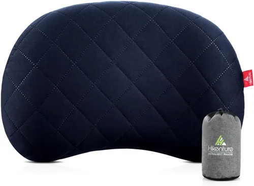 Vista 8 de Hikenture - Almohada inflable para acampar con funda extraíble Azul